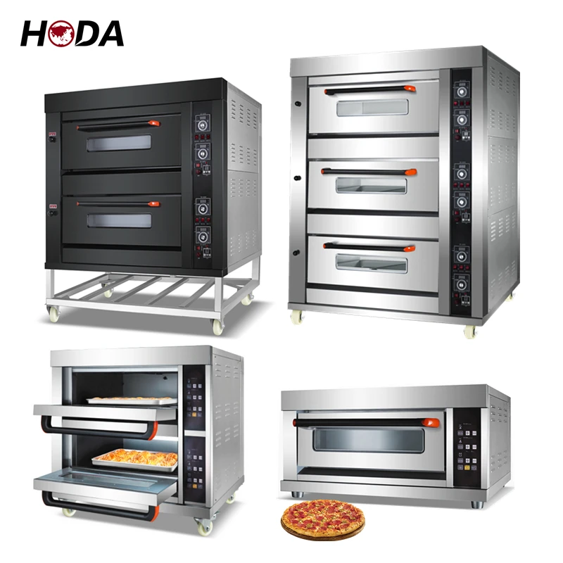 Commercial Cake Used 1 2 3 Deck 4 6 9 Tray Double Three Layer Gas Power Baking Bread Pizza Electric Industrial Pizza Bakery Oven