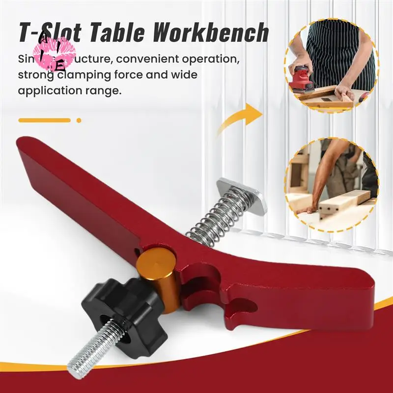 

A11E-Woodworking T-Track Hold Down Clamp Set Aluminum T-Slot Table Workbench Wood Fixture Jig Clamping Blocks Platen