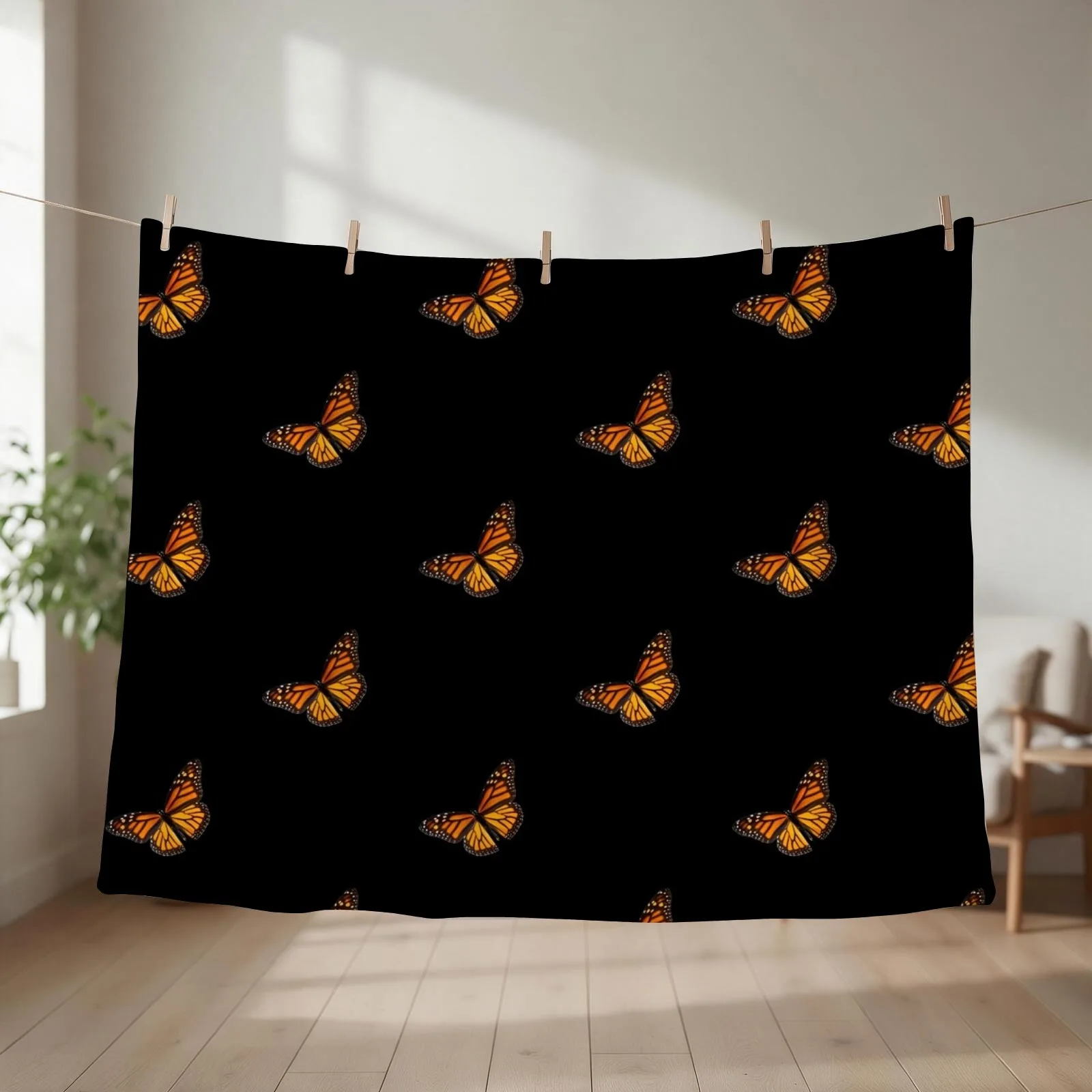 Monarch butterfly design Throw Blanket blankets ands Thins Softest Summer Blankets