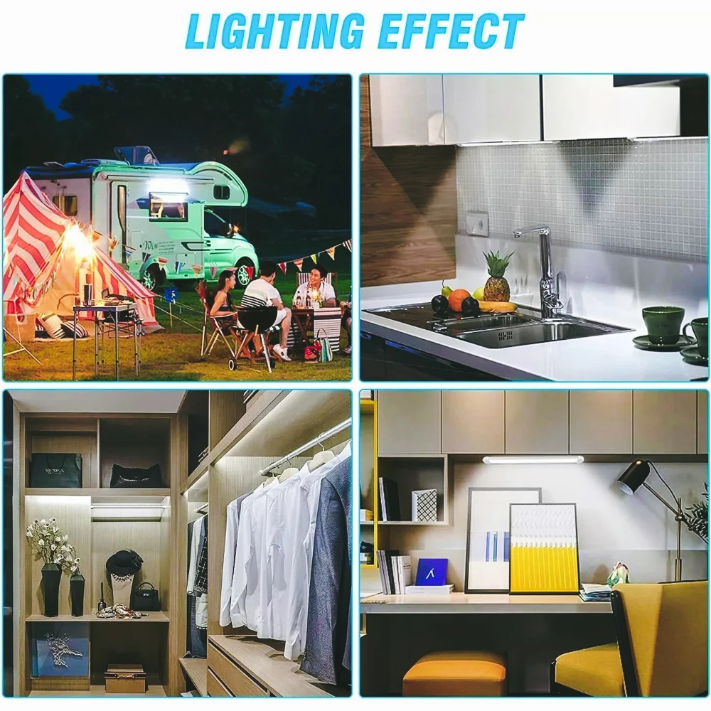 Barra  luz interior LED  12v, 120LED 8W DC 12-85, con interruptor  encendido/apagado, luces LED  12v para remolque RV, Camper, b