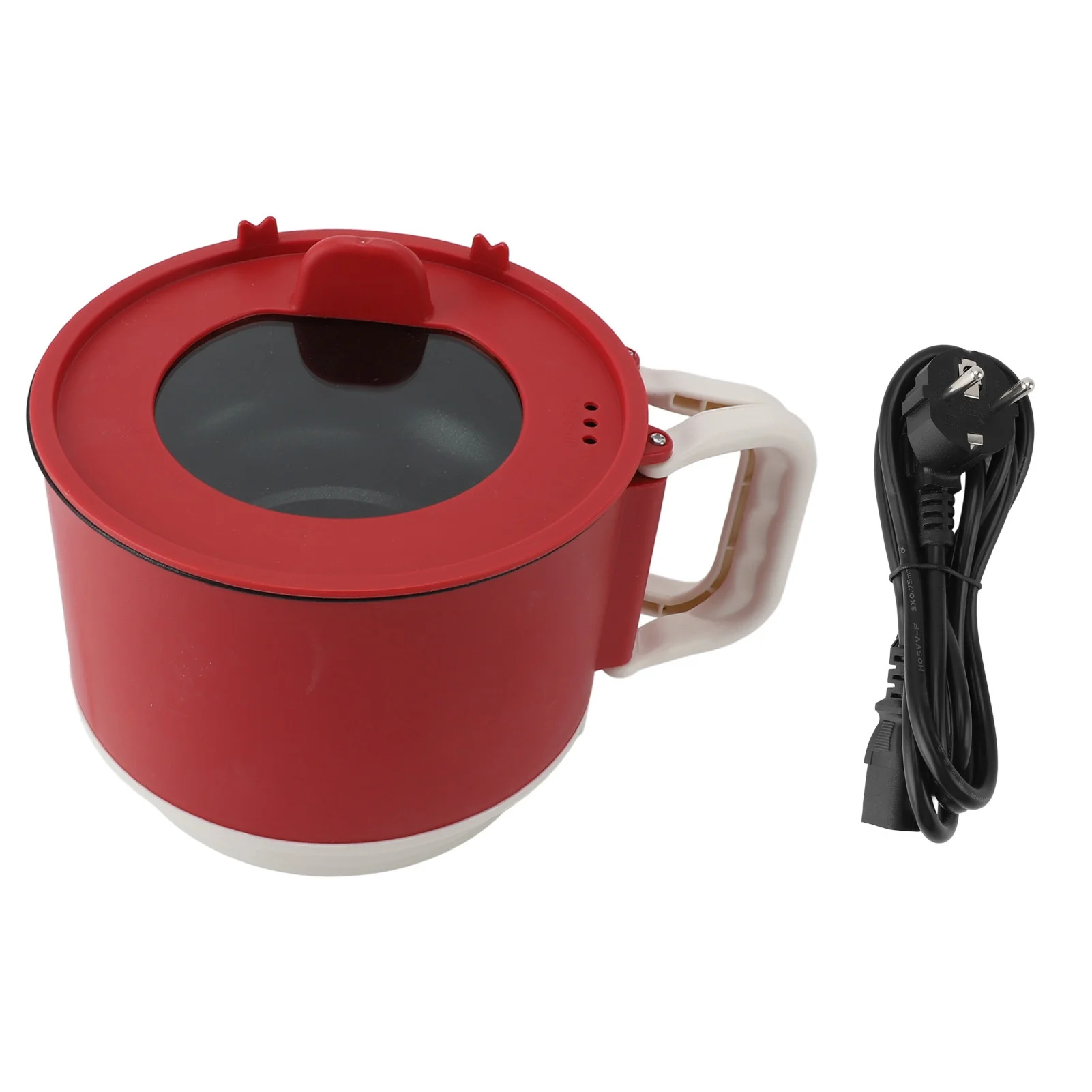 1.8L Electric Cooking Pot 450W EU Plug 220V Foldable Handle Prevents Stick Cooker for Home Dormitory Office Travel