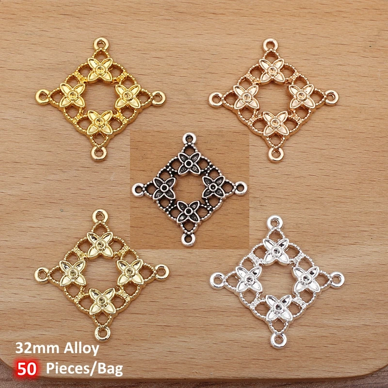 BoYuTe Alloy Pendant Charms Connector with Multi Loops DIY Jewelry Accessories Handmade Materials