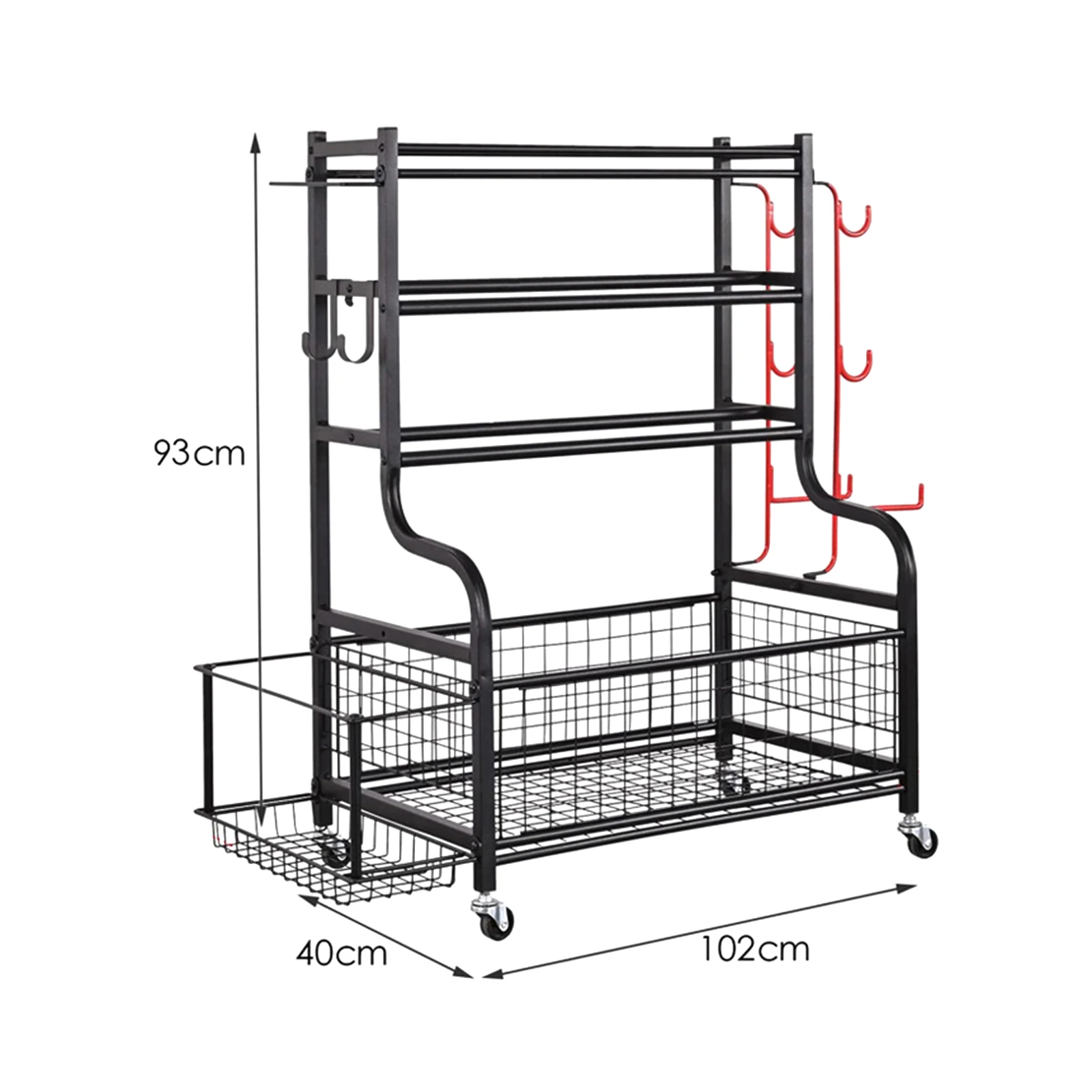 Gym Equipment Storage Rack Heavy Duty Workout Equipment Storage Organizer for Balls Dumbbells Foam Roller Yoga Mats Kettlebells