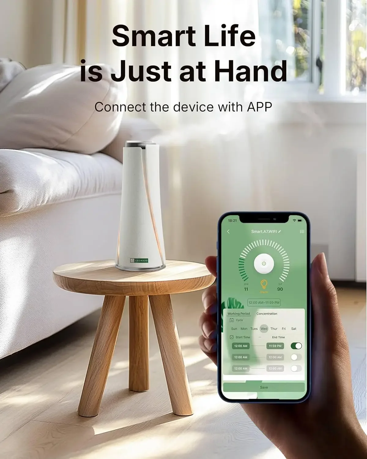 1800 Sq Ft Waterless Diffuser, 100ml Scent Air Machine for Home Hotel Scent Diffuser Cold Air Essential Oil Diffuser for Large R