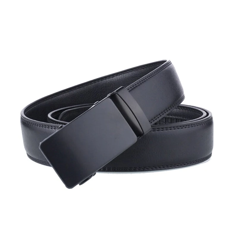 

2pcs 120cm PU Men's Automatic Buckle Belt Slide Buckle Business Casual Leather Belt Creative Design Style Fashion Trend Belt