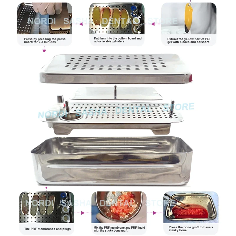 Skrzynka membranowa PRF & CGF Dental PRF Box GRF System zestaw fibryn bogatych w płytki zestaw narzędzia chirurgiczne implantów