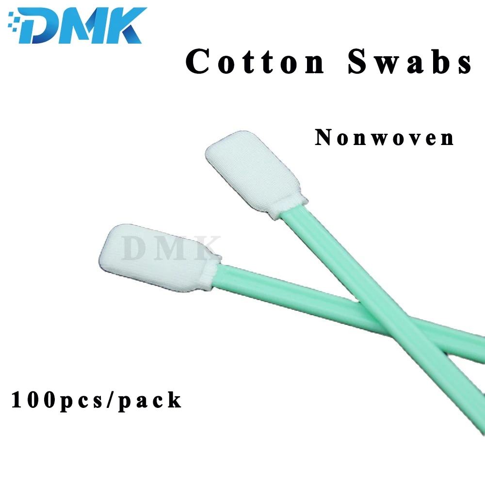 DMK Square Head Dust-free Non Woven Cotton Swabs 100pcs/Bag For Industry Machine Cleaning