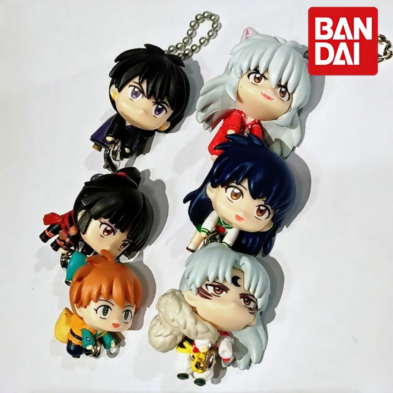 Брелок-фигурка Bandai Inuyasha Gashapon Connected, миниатюрный, 35 мм, ПВХ, подвеска, Сессёмару, Кагомэ, Шиппо, Мираку, Сангё, аниме