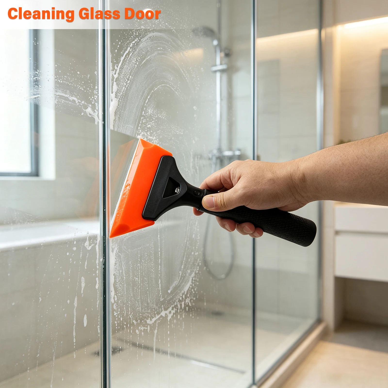FOSHIO 5-Inch Rubber Blade Wrap Squeegee Car Wash Glass Shower Mirror Quick Water Removal Wiper Tool Precision Tinting Scraper