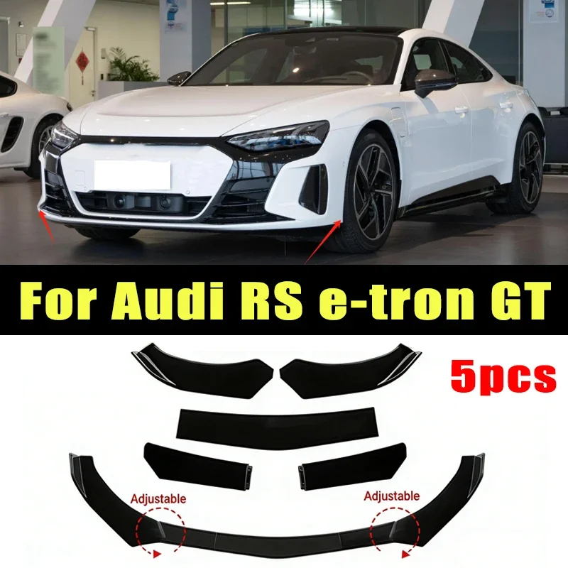 5Pcs ABS Material Universal Car Front Bumper Separator Bumper Lip Body Kit Duck Lip Separator For Audi RS E-ron GT Accessories