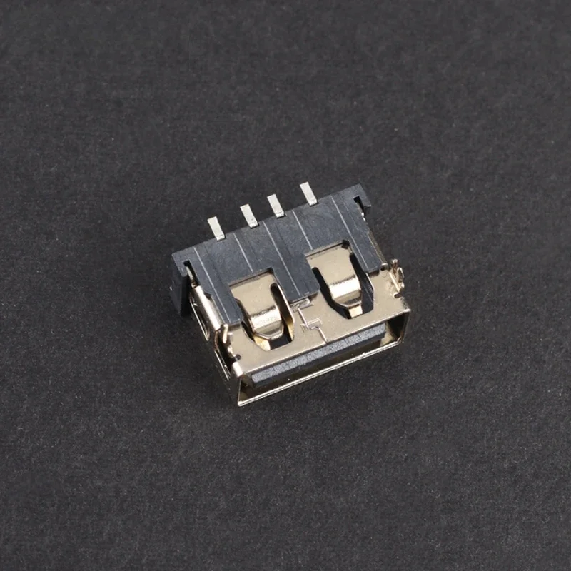 USB socket A female short body 10.0 front 2P pin back 4P patch A type female base flat mouth without edge image 4