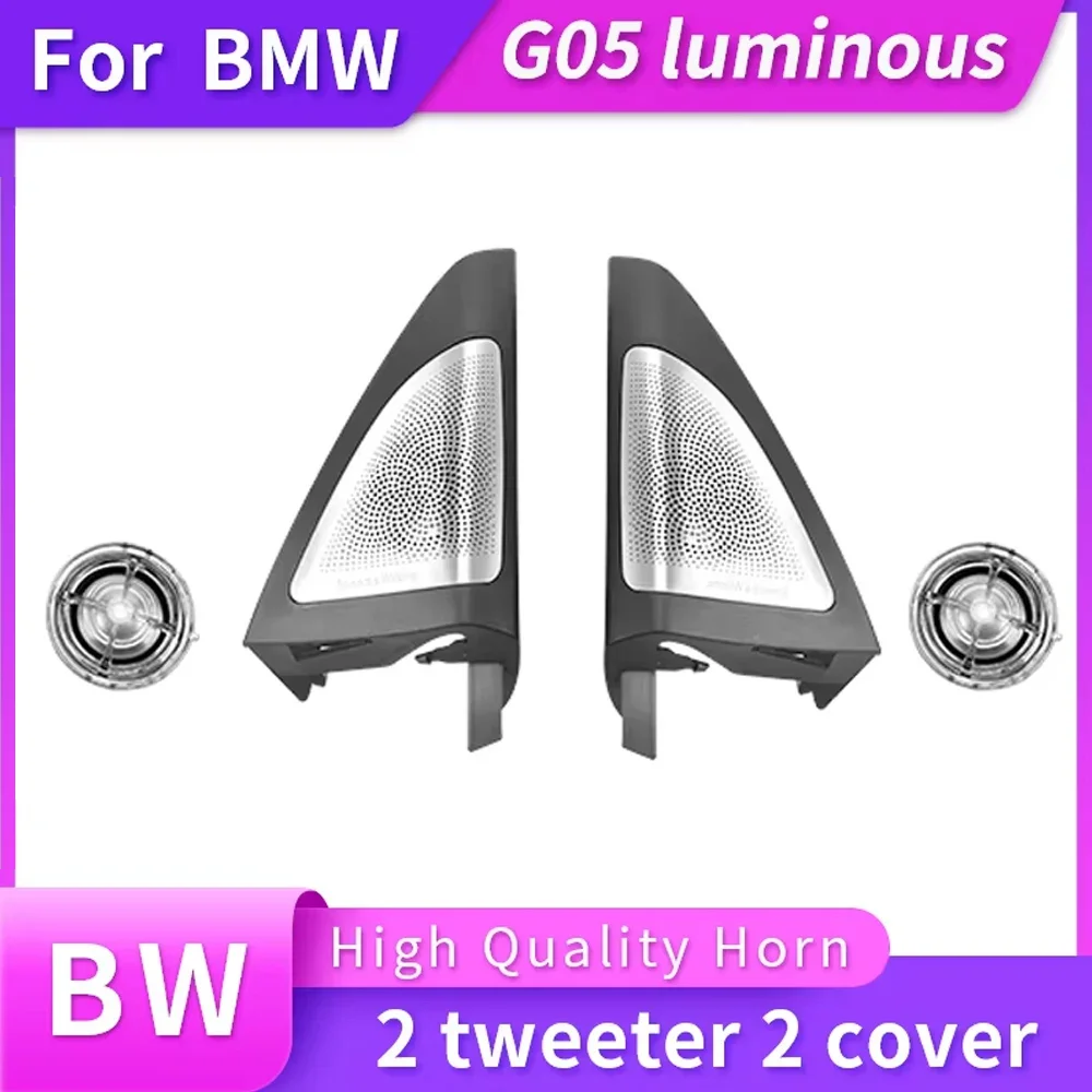 Car LED Door Speaker Cover For BMW G05 G07 X5 X7 Front Rear Tweeter Trim Ambient Night Light Subwoofer Audio Horn