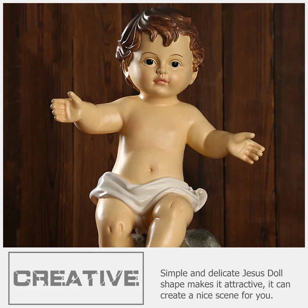 

Декоративная статуэтка Иисуса из смолы, настольная скульптура Иисуса, религиозное искусство для дома и офиса, украшение для рабочего стола