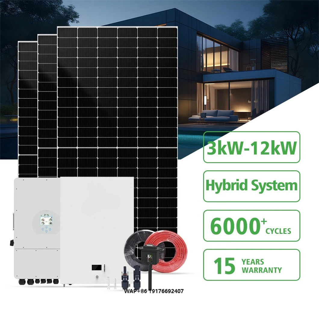 Complete 10 Kw Deye Hybrid Solar Energy System 5/10KWH Customizable Lithium Ion Battery Storage Monocrystalline Silicon