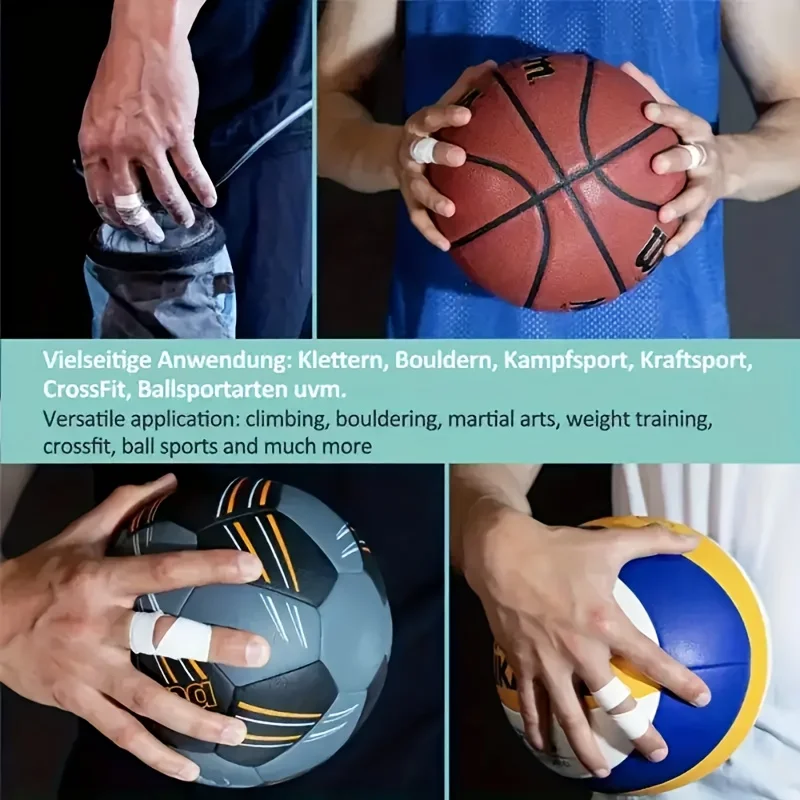 12 Stück atmungsaktive Stoff-Fingertape-Streifen – weiß für Sport-Support-Tape, verwendet zur Vorbeugung von Sportverletzungen, zum Klettern – Detail 6
