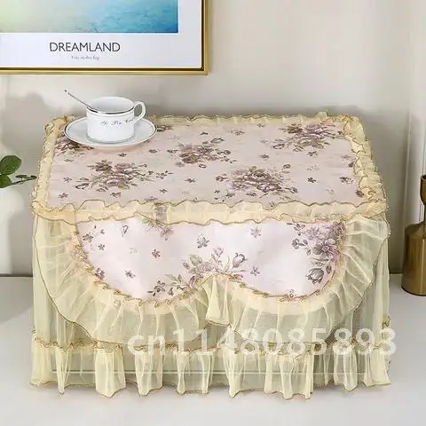 Polyester Microwave Oven Dust Cover Towel Rural Lace Style Household Kitchen Appliance Dust Cover for Microwave Oven