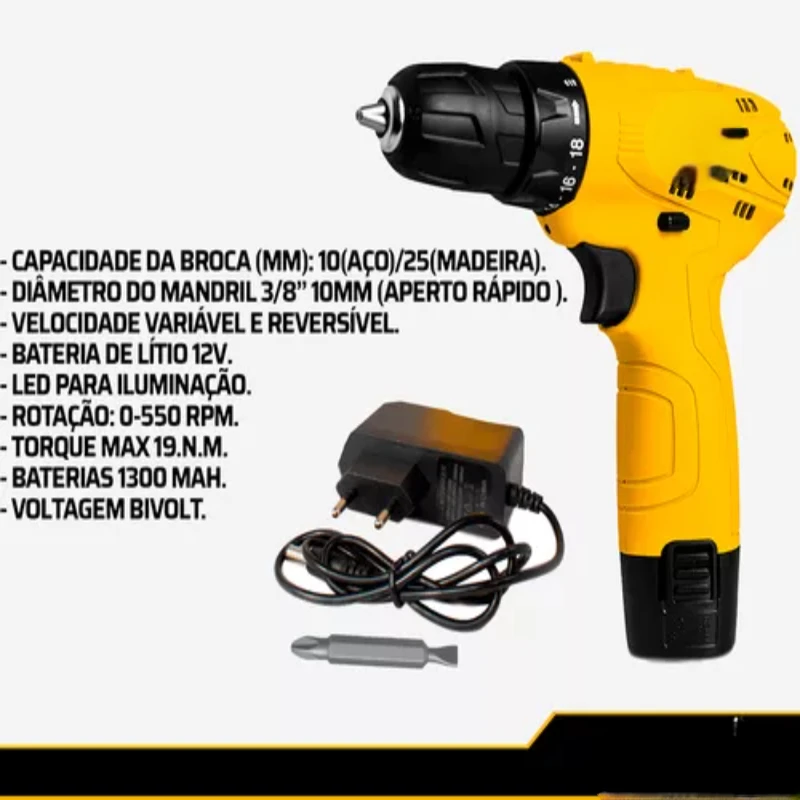 Trapano a vite a batteria 12v C/ Accessori Foratrici