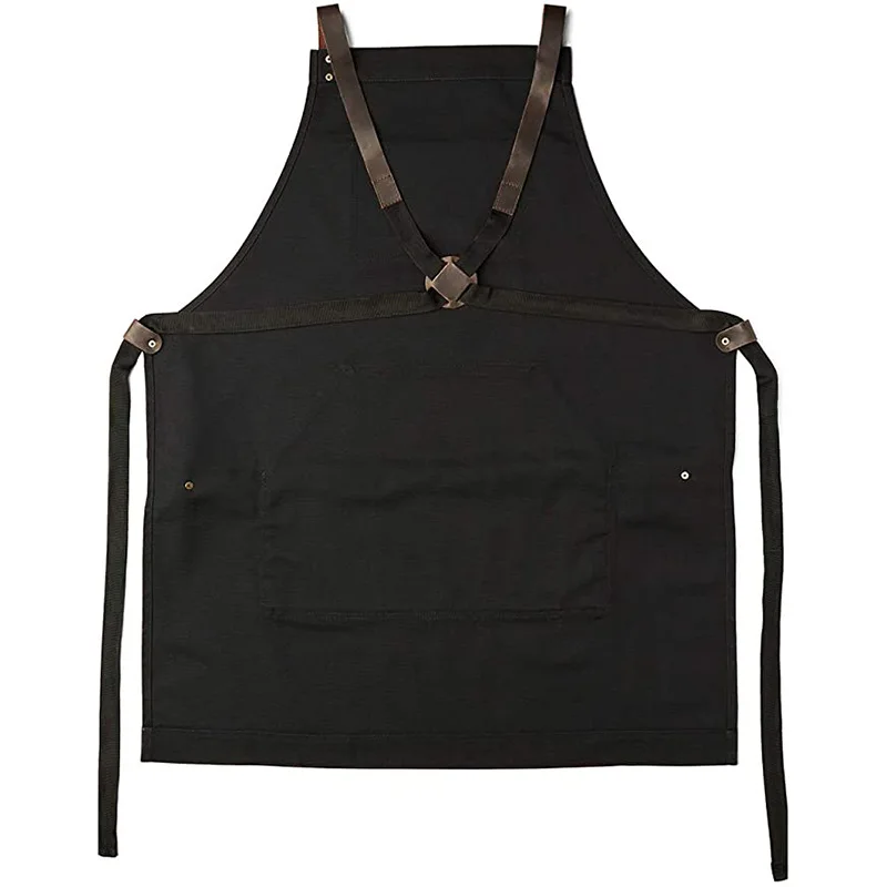 Multi Pocket Waterproof Barber Kitchen Catering Apron Personalized Customization Printed Logo Nail Service Staff Work Clothes view 4
