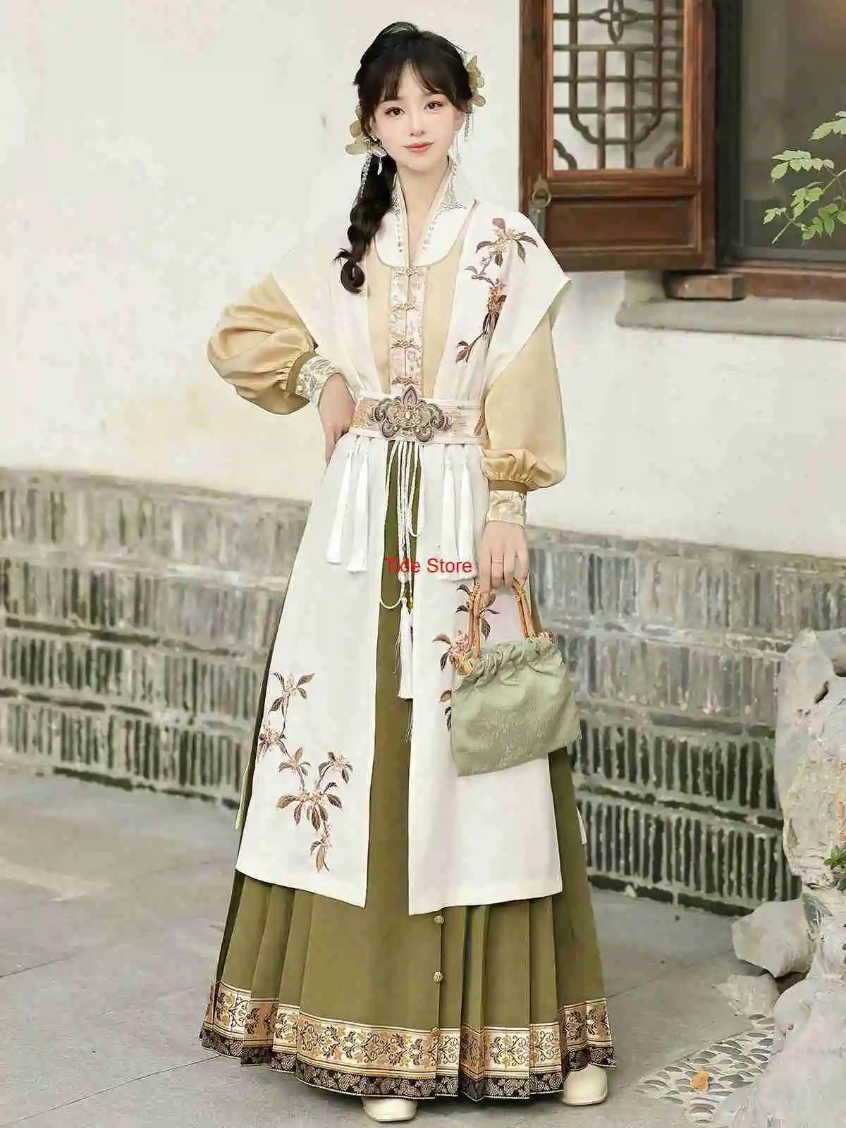 

Jingui Ci Improved Hanfu Women's Top Horse Face Skirt Coat New Chinese Style Han Element Shawl Spring Autumn Halloween Dress