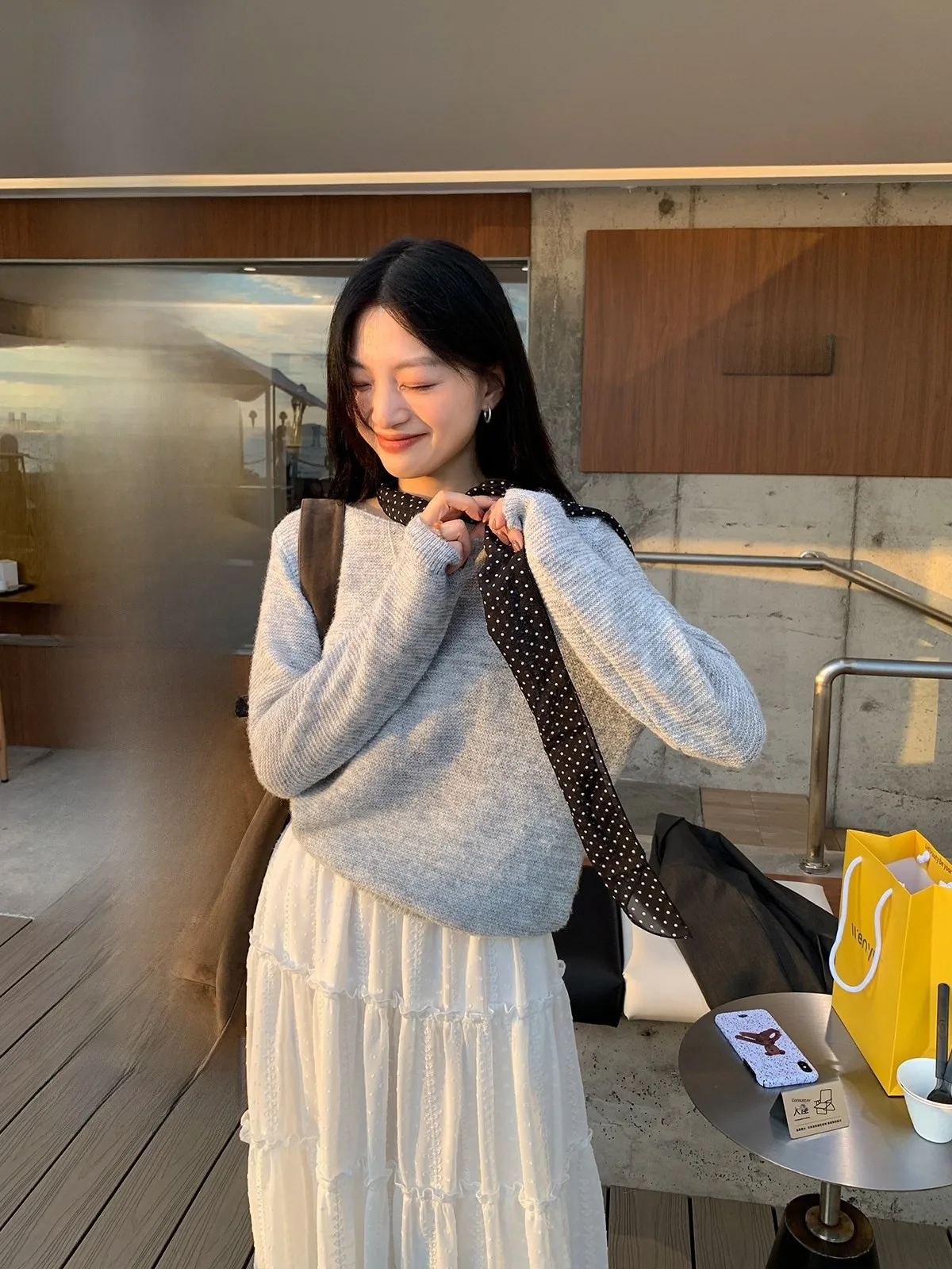 

Sisilyon Korean Sle Women's Casual Knitted Wool Blend round Ne Sweater Comfortable Loose Fit Long Sve Breathable