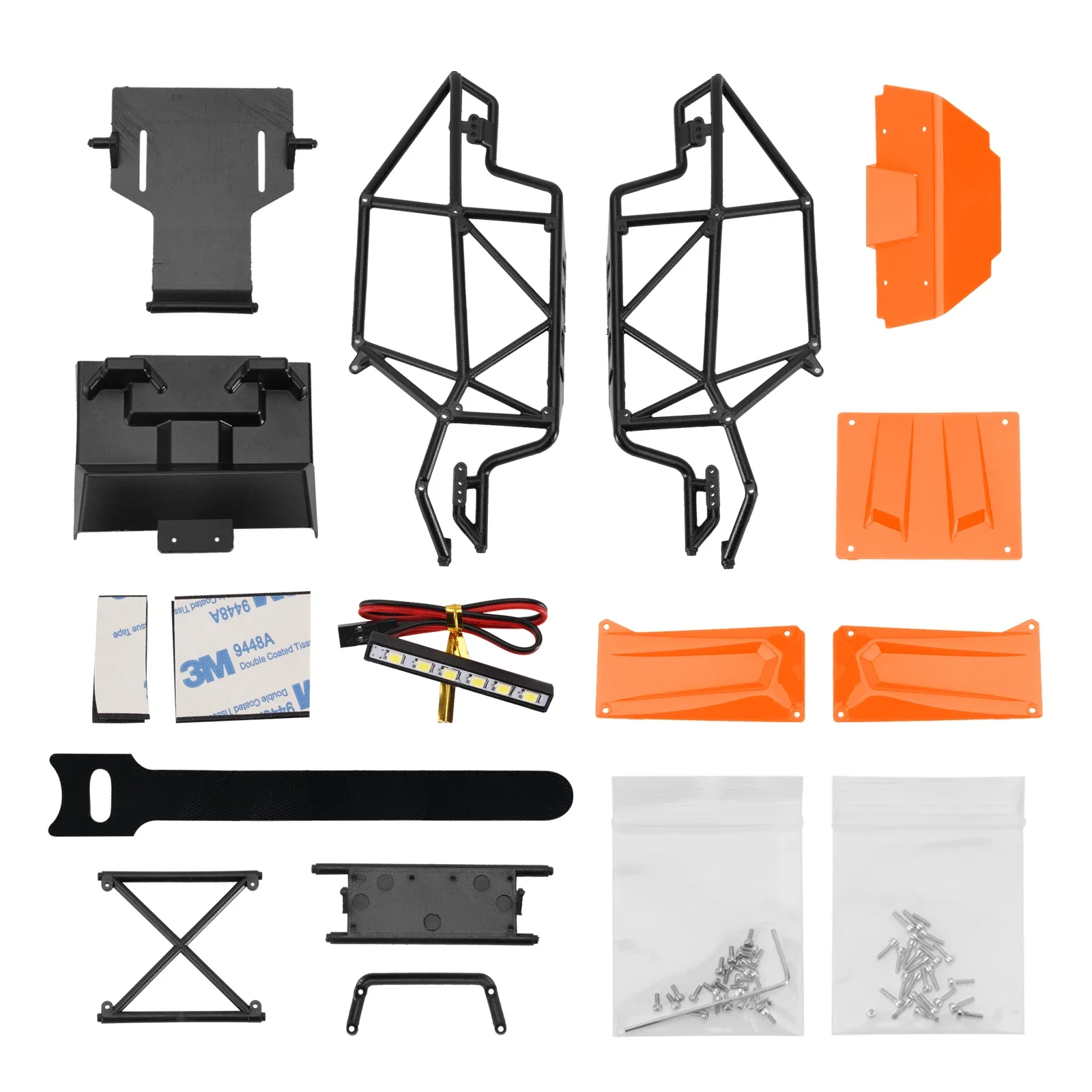 INJORA Nylon Rock Buggy Body Shell Chassis Kit for 1/24 RC Crawler Car Axial SCX24 C10 JEEP JLU Bronco Base Camp Upgrade Parts