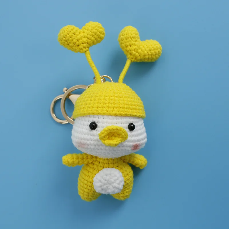 Hand-woven Animal Series Dolls DIY Wool Crochet Creative Cartoon Cute Keychain or Backpack Pendant