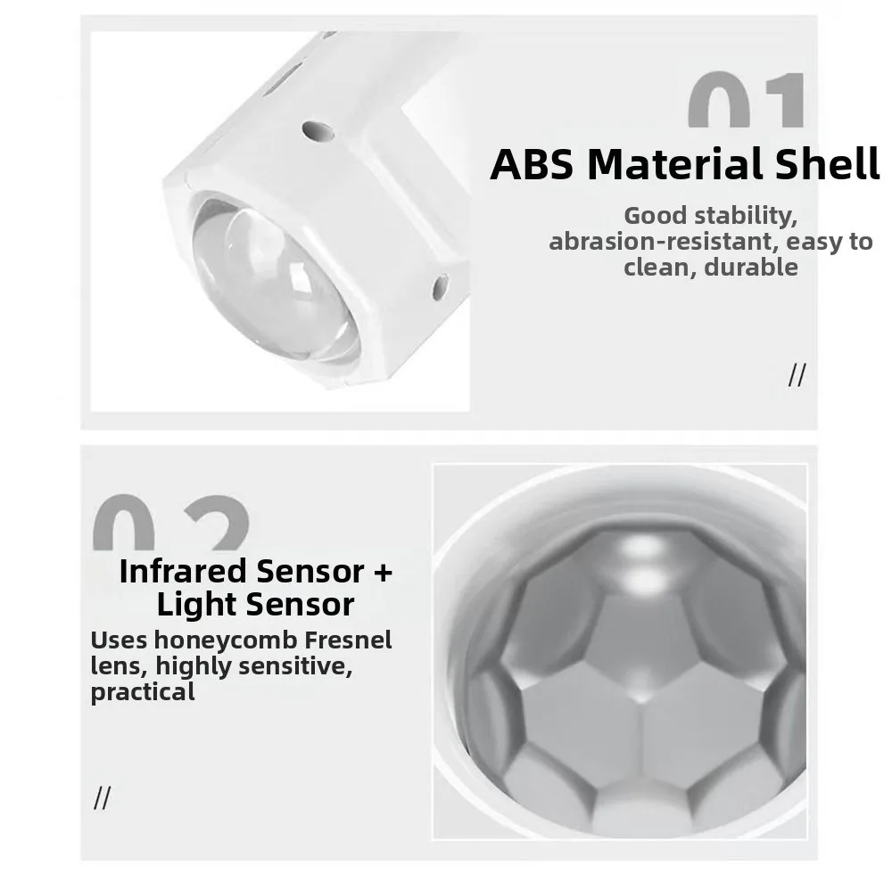 مستشعر لاسلكي ضوء الليل عكس الضوء المحمولة LED مصباح الخزانة 3/7 ألوان تغيير محس حركة RGB التدرج الجدار مصباح خزانة #5