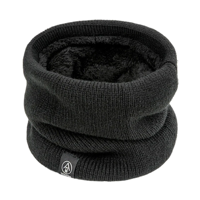 Knitted Scarf Winter Warm Snood Scarves Solid Thicken Wool Fur Neck Warmer Unisex Men Neck Scarfs Ring Female Pullover Scarf