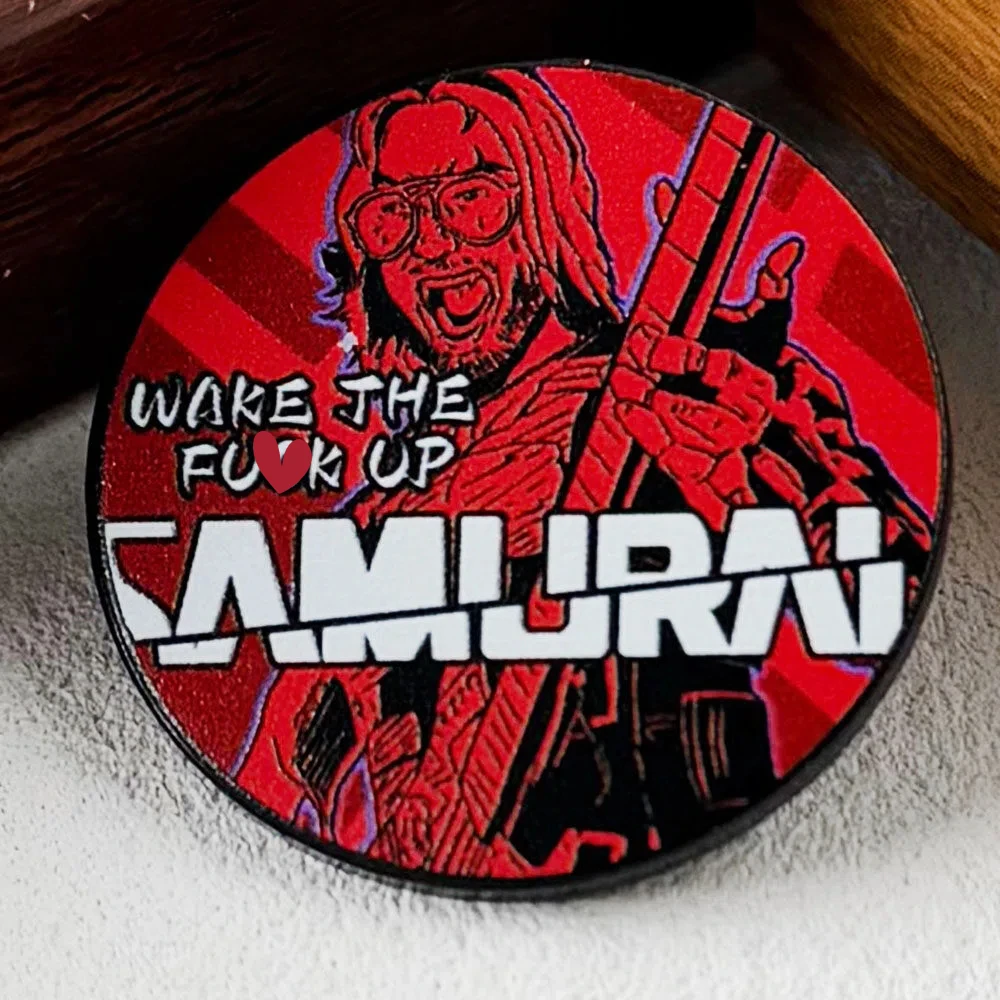 Johnny Silverhand Lapel Pin Video Game Band Samurai-Iconic Quote Badge RPG Jewelry Gamer Gift Souvenirs