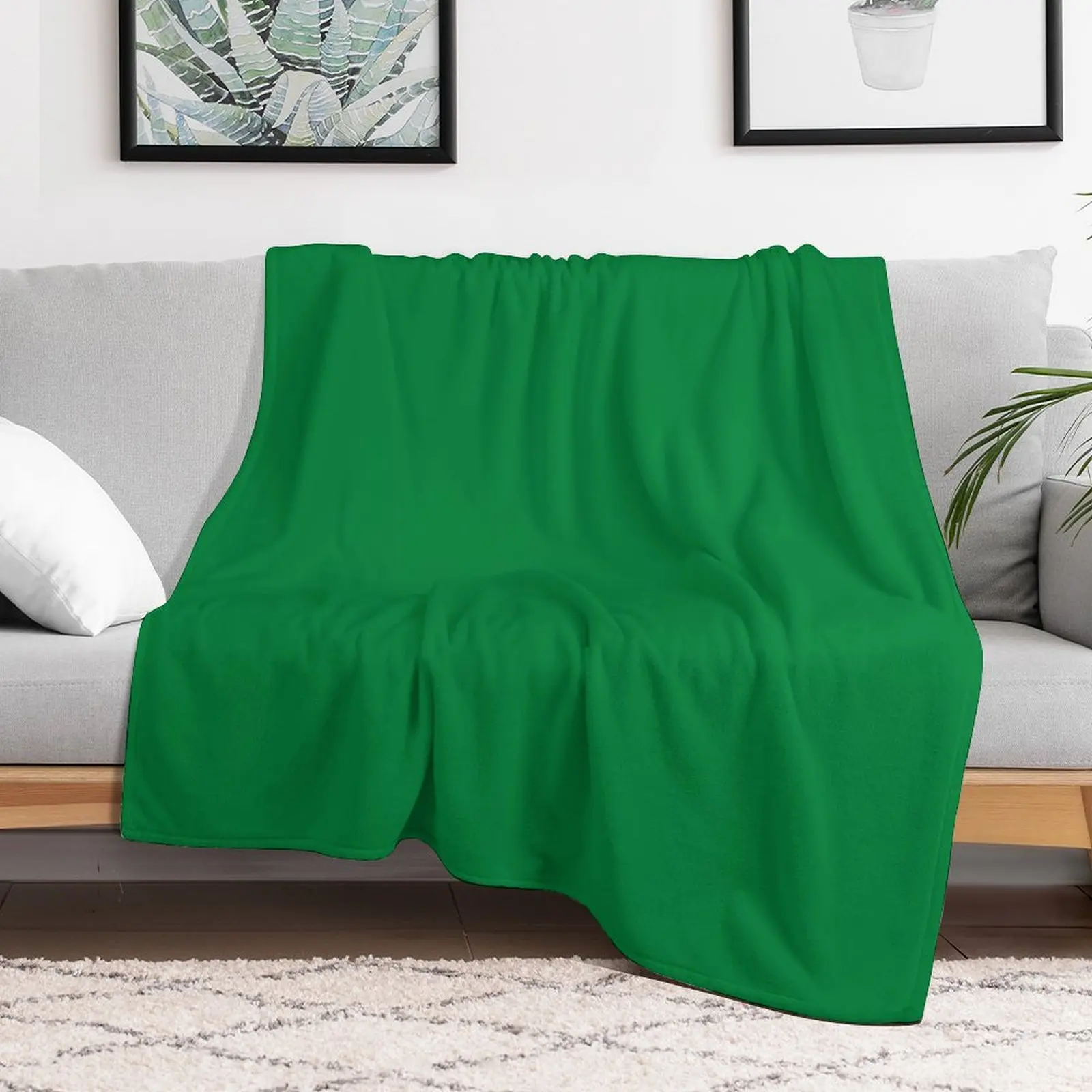 Simple Dark Green Throw Blanket Summer Beddings For Decorative Sofa Blankets