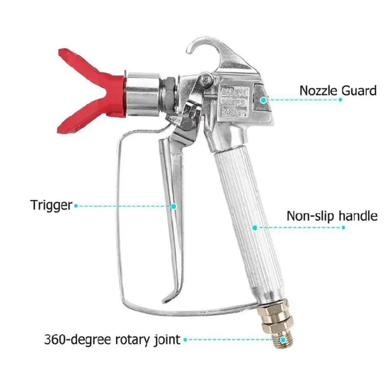 367D 3600 PSI Airless Paint Spray Gun Sprayer 517 Tip for Stone Paints Putty Painting Car Furniture Wall Construction Tool