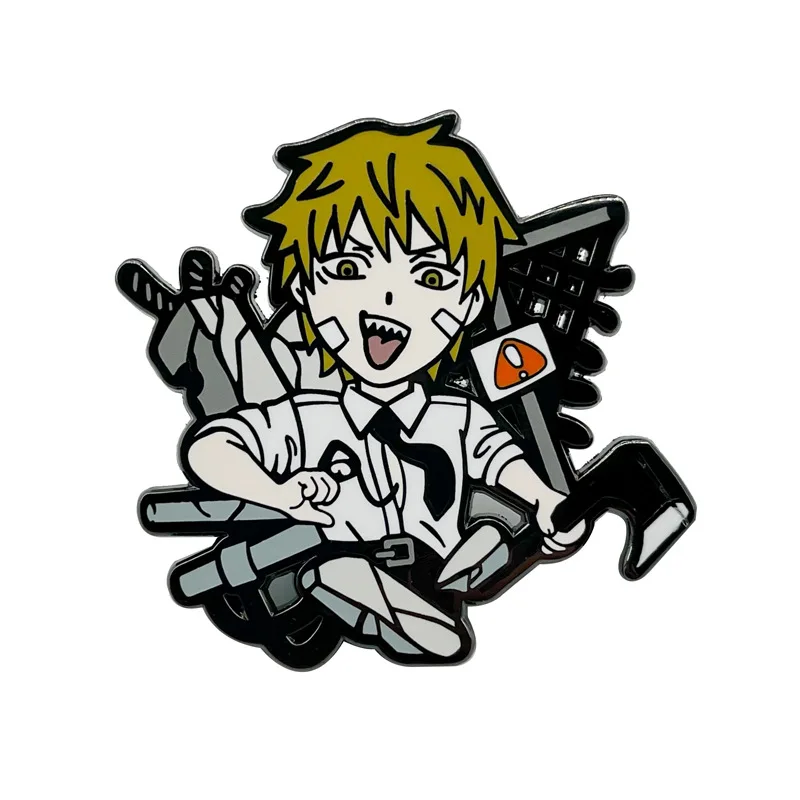 Japanese Anime Enamel Pin Chainsaw Character Lapel Pins for Backpacks Clothes Man Badges Fashion Brooch Jewelry Gifts for Friend