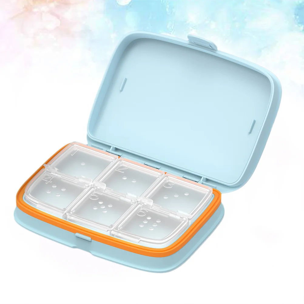 

1pc Portable Pill Organizer Compact Medicine Storage For Travel Outdoor Weekly Dose Case Vitamin Holder Blue Size L
