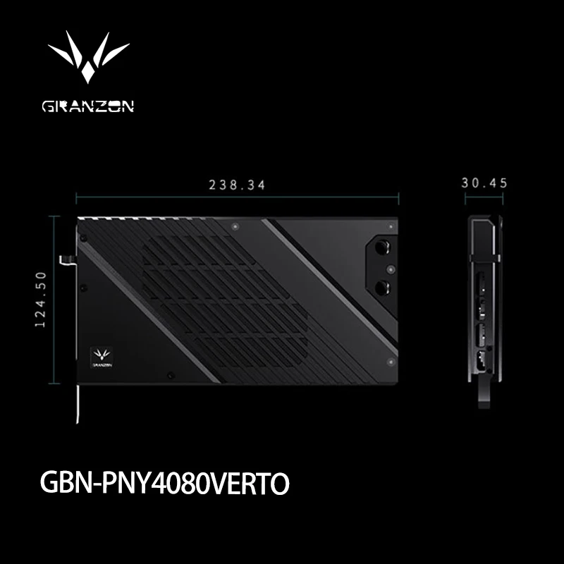 Granzon GBN-PNY4080VERTO Water Block for PNY RTX 4080 16GB XLR8 Gaming VERTO EPIC-X ARGB OC GPU Card / Copper Cooling Radiator