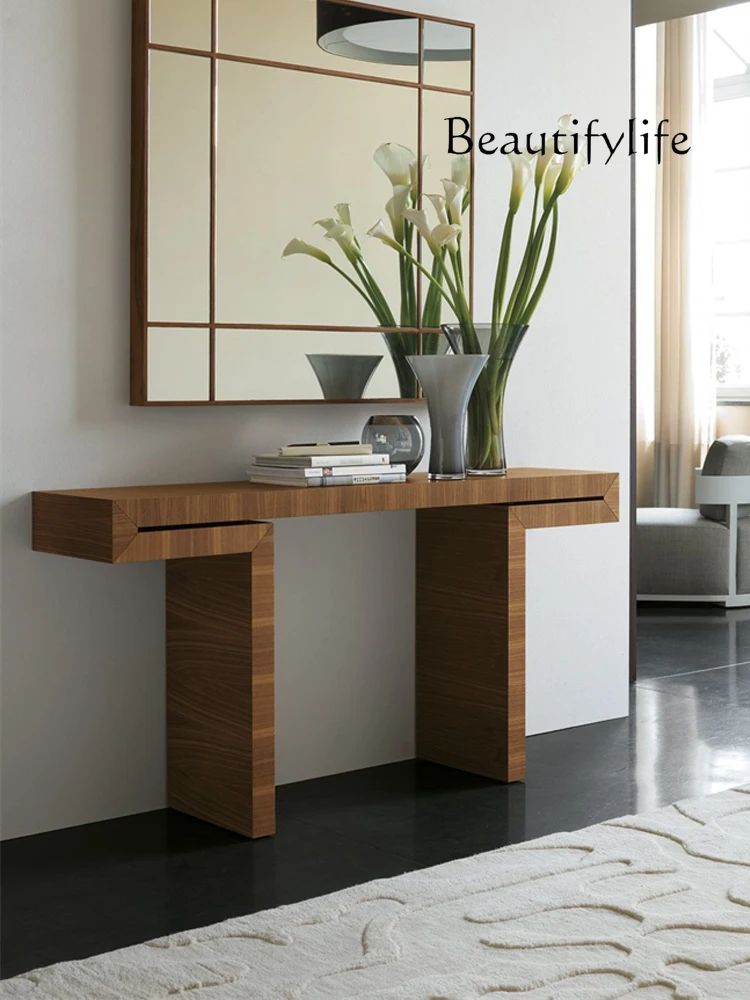 Italian Minimalist Console Solid Wood Modern Minimalist Entry Facing Hallway Living Room Wall Side Table