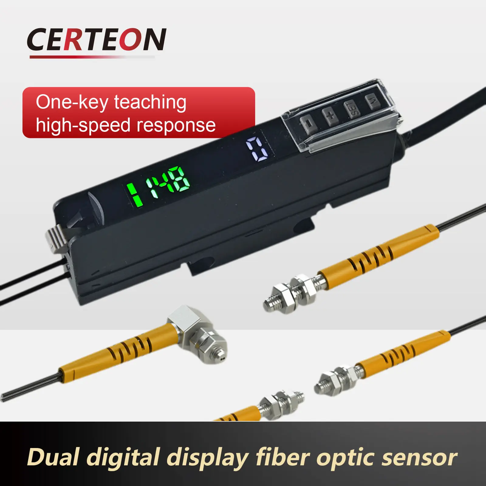 FX-551 Dual Display Fiber Optic Sensor Amplifier DC12-24V NPN Output Diffuse Through Beam Fiber Sensor