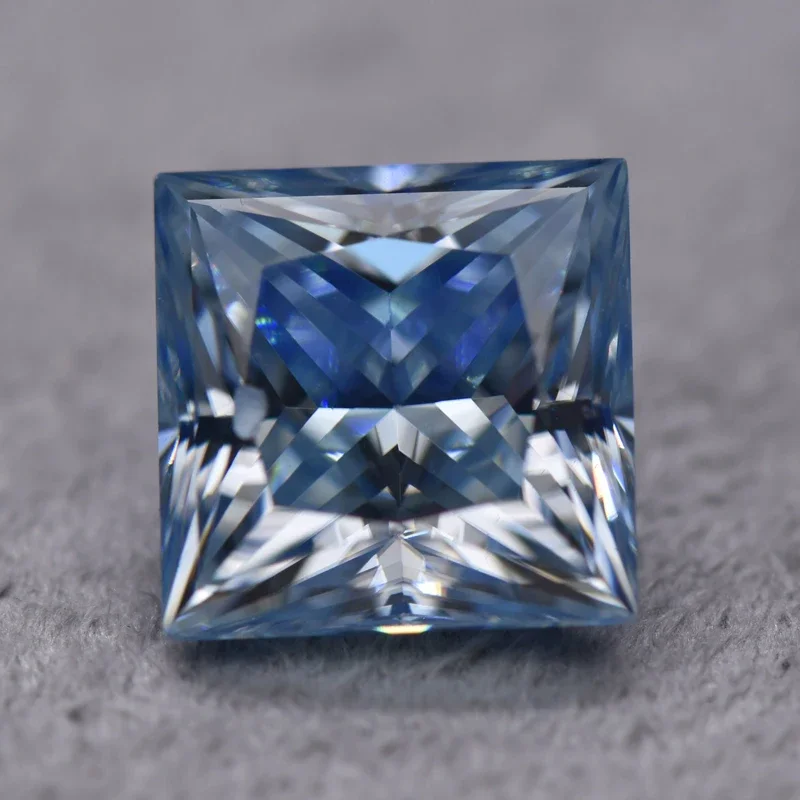 Moissanit Prinzessinnen-Schliff Eisblau Laborgezüchteter DIY-Charms Edelstein Schmuckherstellungsmaterial mit Zertifikat – Detail 1