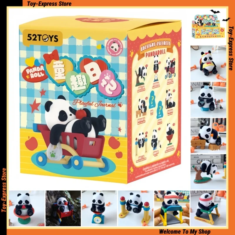 

52TOYS Blind Box Toys Panda Roll Blind Boxes Toy Mystery Box Panda Model Flocking Doll Ornament Kids Toys For Girl Birthday Gift