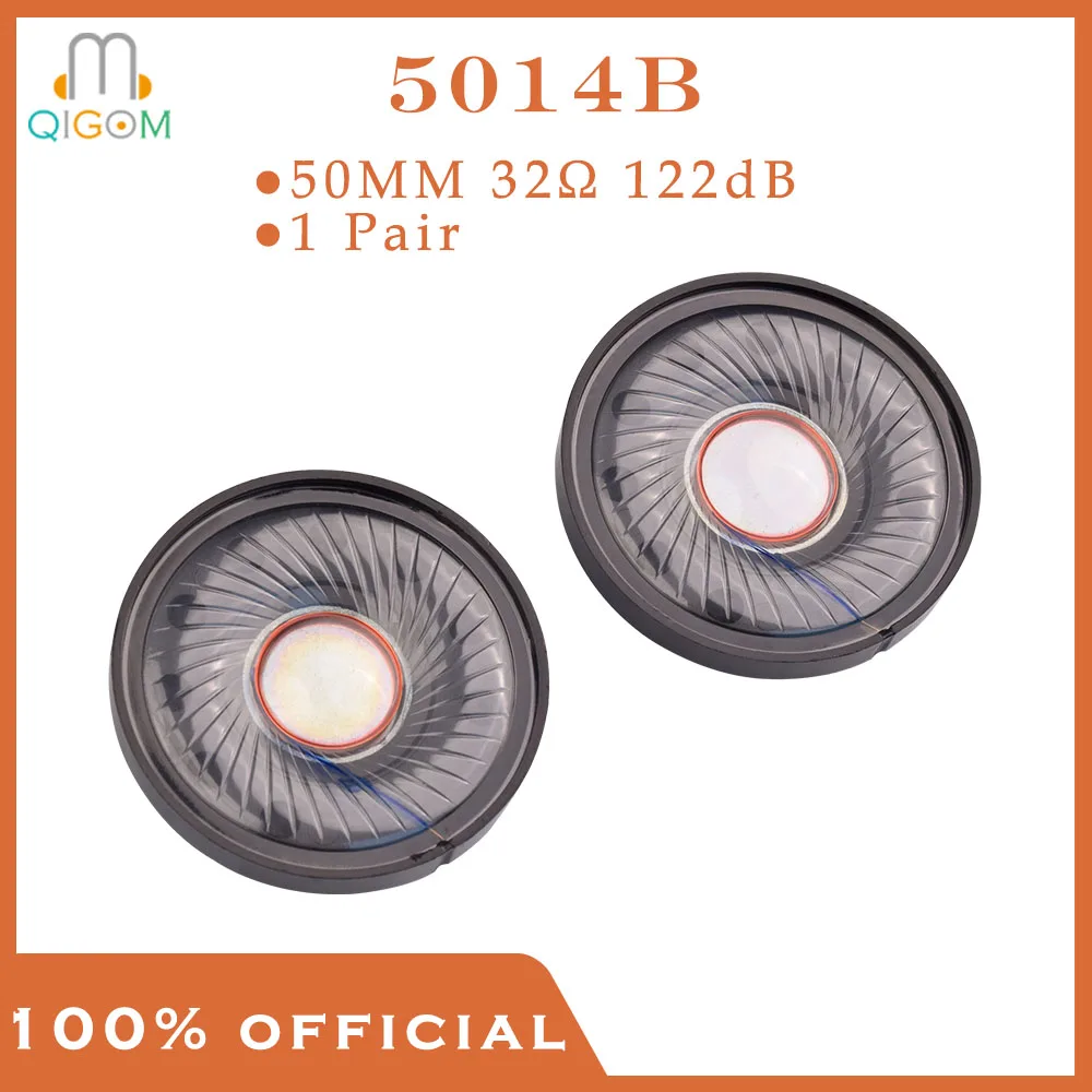 

QIGOM Diy Headset Loudspeaker 5014B 1 Pair, 50MM 32ohm 122dB, HIFI Headset Loudspeaker, DIY Driver Unit, Subwoofer Stereo
