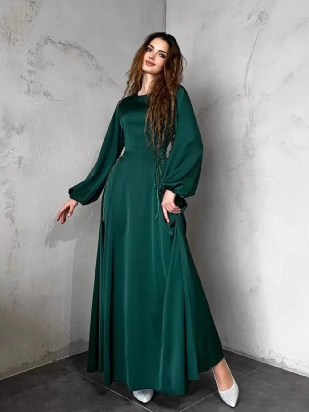 

Muslim Maxi Dresses for Women Bandage Abaya Jalabiya Lace Up Kaftan Islam Vestidos Arab Long Robe Ramadan Morocco Dubai Abayas
