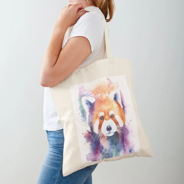 

Red Panda Splash Watercolor Tote Bag Fabric bag Women's tote bag Cloth tote university
