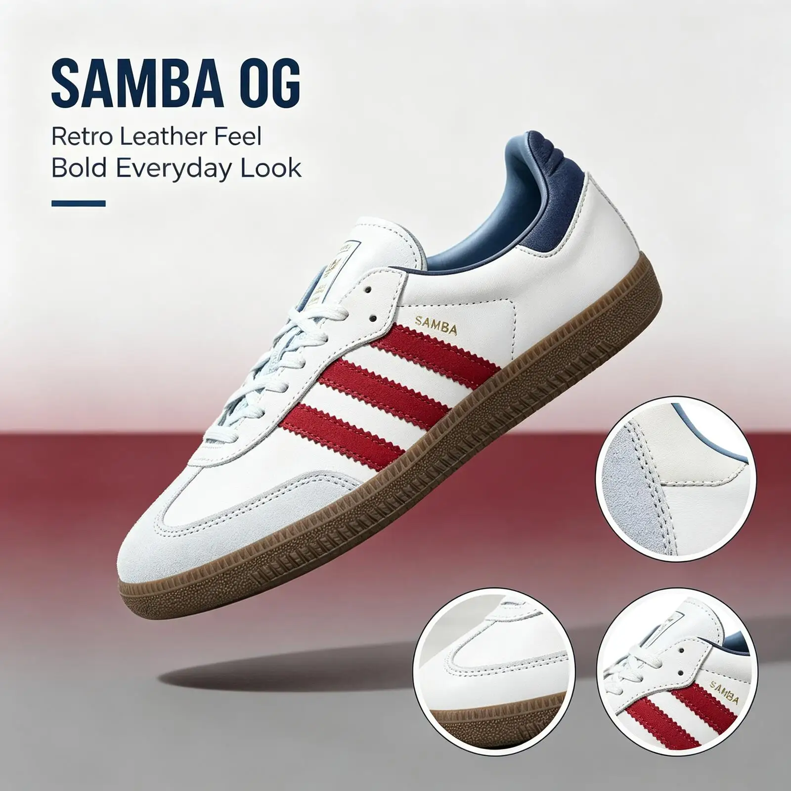 Adidas Official Genuine SAMBA OG IH4881 Three Stripes Anti-Slip Cushioned Casual Sneakers Suede Leather Gum Sole Retro