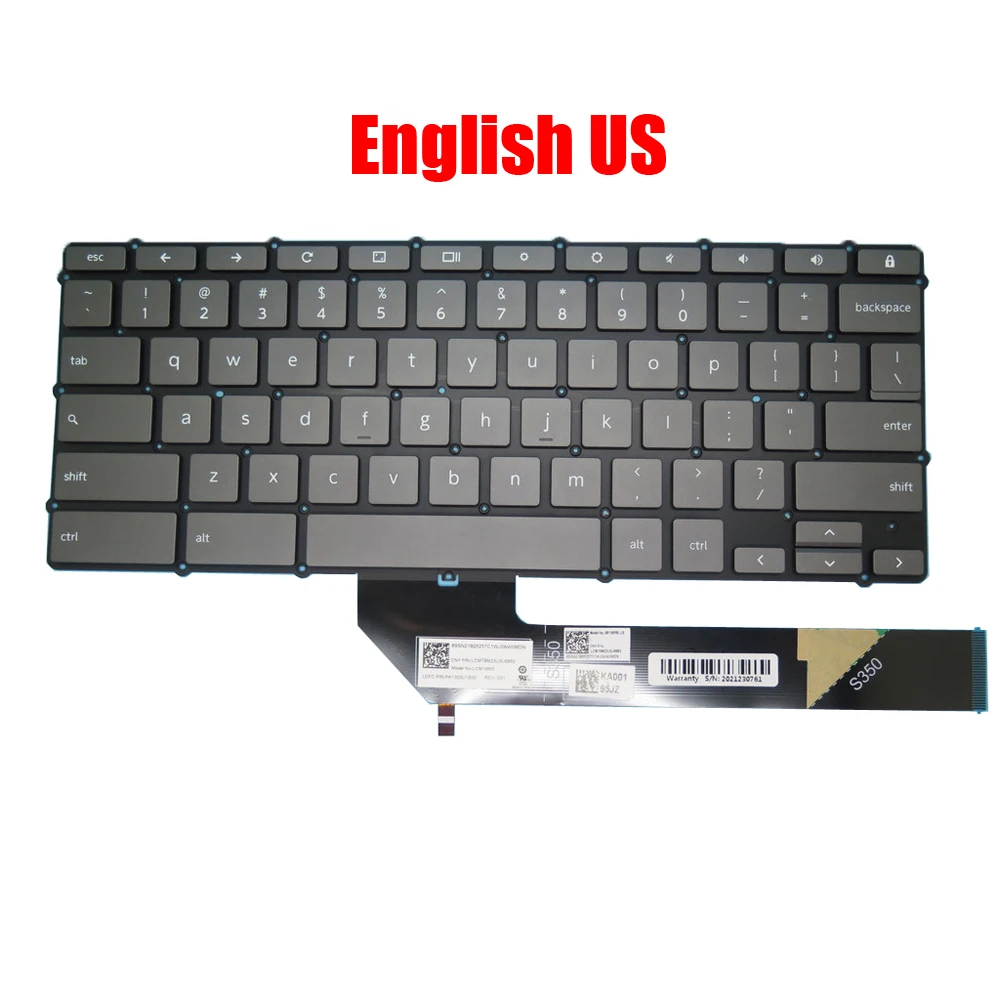 

Клавиатура ноутбука Lenovo Flex 3 CB-11IGL05 82BB, английская, США, с подсветкой, серая, новая
