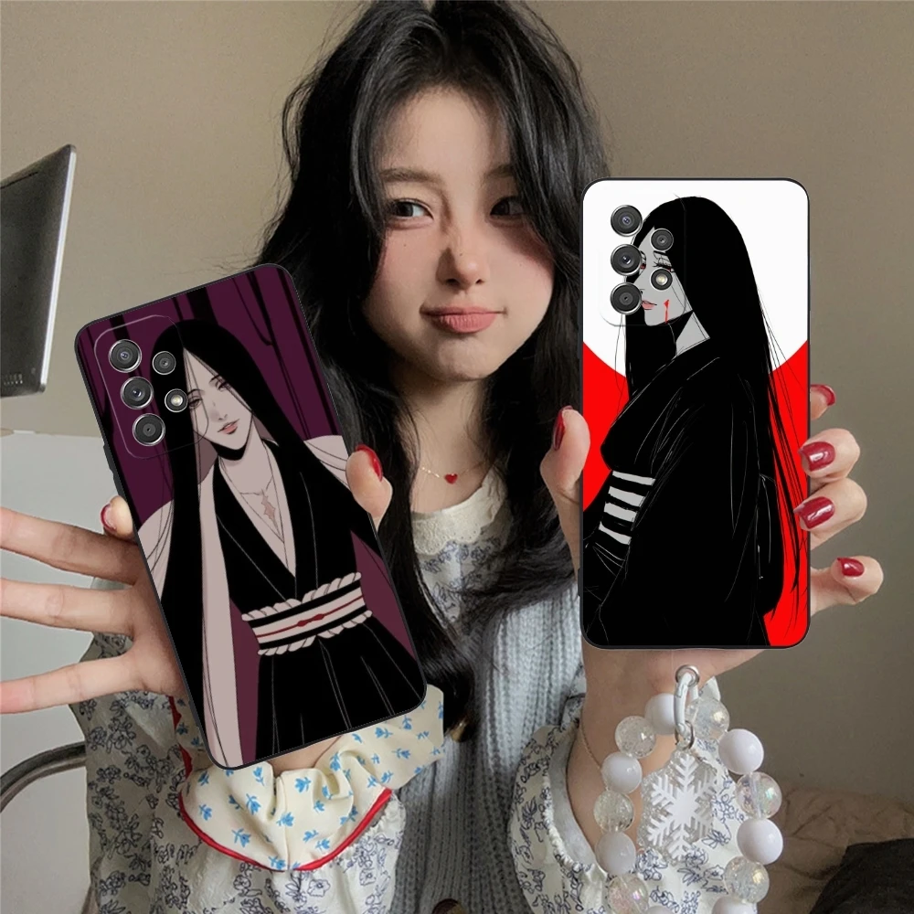 Bleach Unohana Mobile Cell Phone Case for Samsung Galaxy A91 73 71 70 54 53 52 34 24 23 21 S 5G Black Soft Phone Cover Shell