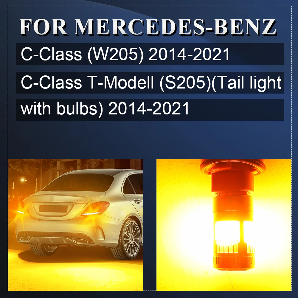 الخلفية بدوره إشارة مصباح ليد لمرسيدس بنز C-Class W205 S205 مؤشر المصباح الكهربي 2014 2015 2016 2017 2018 2019 2020 2021 العنبر