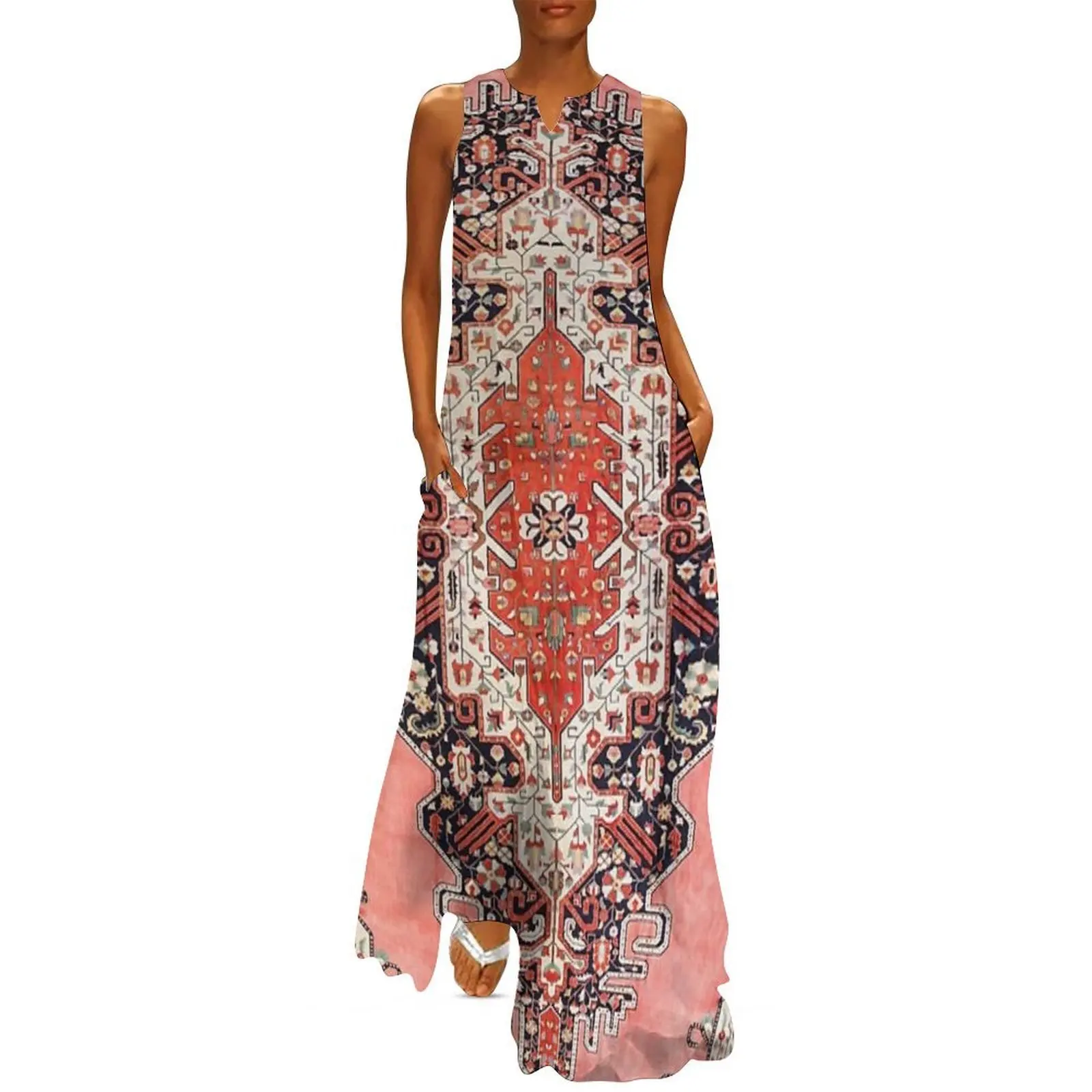 

Silk Heriz Antique Persian Rug Print Long Dress dresses ladies 2025 summer women's evening dress 2025
