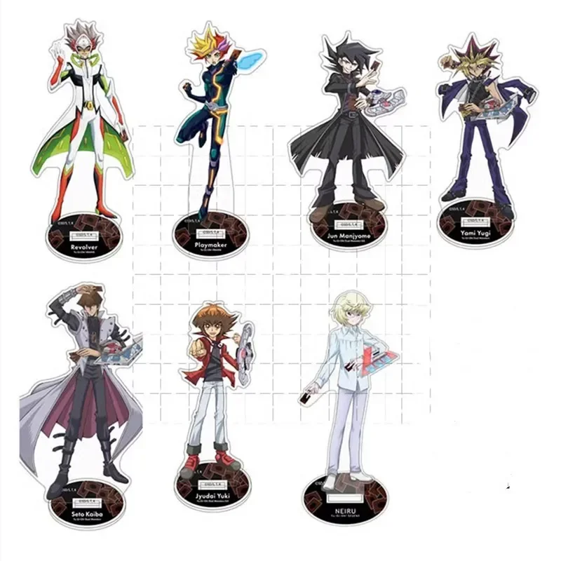 Anime Yu-Gi-Oh! Acrylic Stand Doll Game YuGiOh Revolver Playmaker Jun Manjoume Judai Yuki Figure Model Plate Cosplay Toy Gift