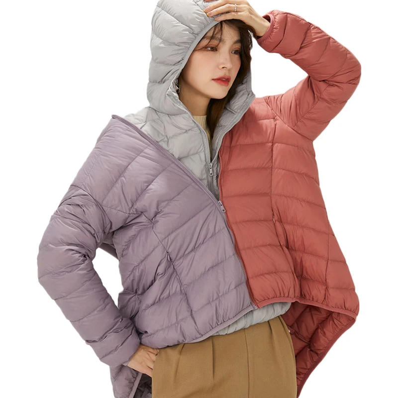 Inverno para baixo jaquetas mulheres 2022 ultra leve portabl pato branco para baixo senhoras sólido ultraleve com capuz casaco parka outwear feminino