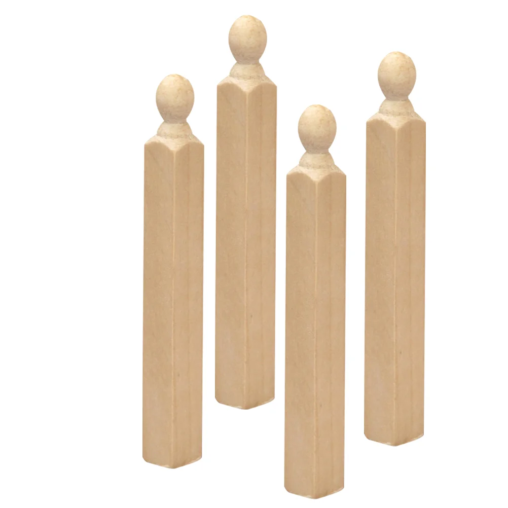 4 Pcs Roman Column House Furniture Micro Scene Dollhouse Miniature Corner Post Birch Stairs Accessories