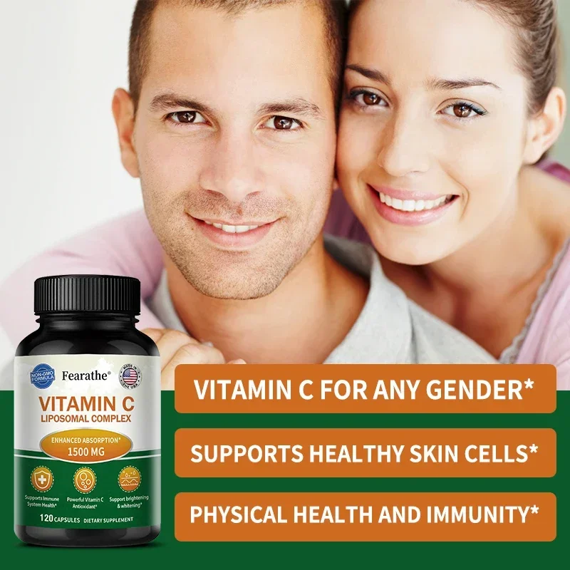 Vitamin C 1500 Mg - Vitamin C Liposomal Dietary Supplement - Non-GMO & Gluten-Free Vegetarian Immunity, Antioxidant, Whitening